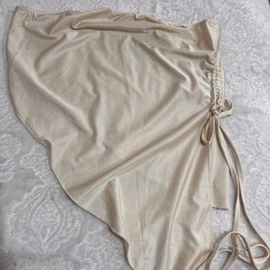 SHEIN Cream Satin Skirt with Stylish Detail